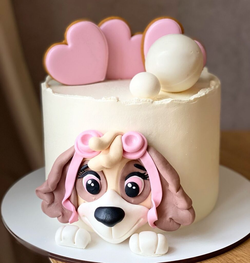 Торт для девочки с собачкой