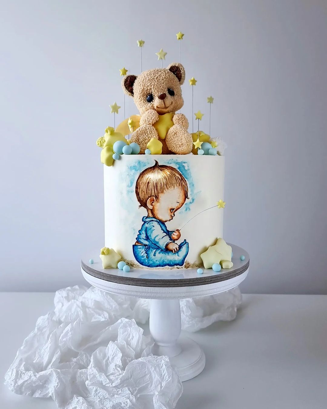 Торт мальчику украшенный мишкой