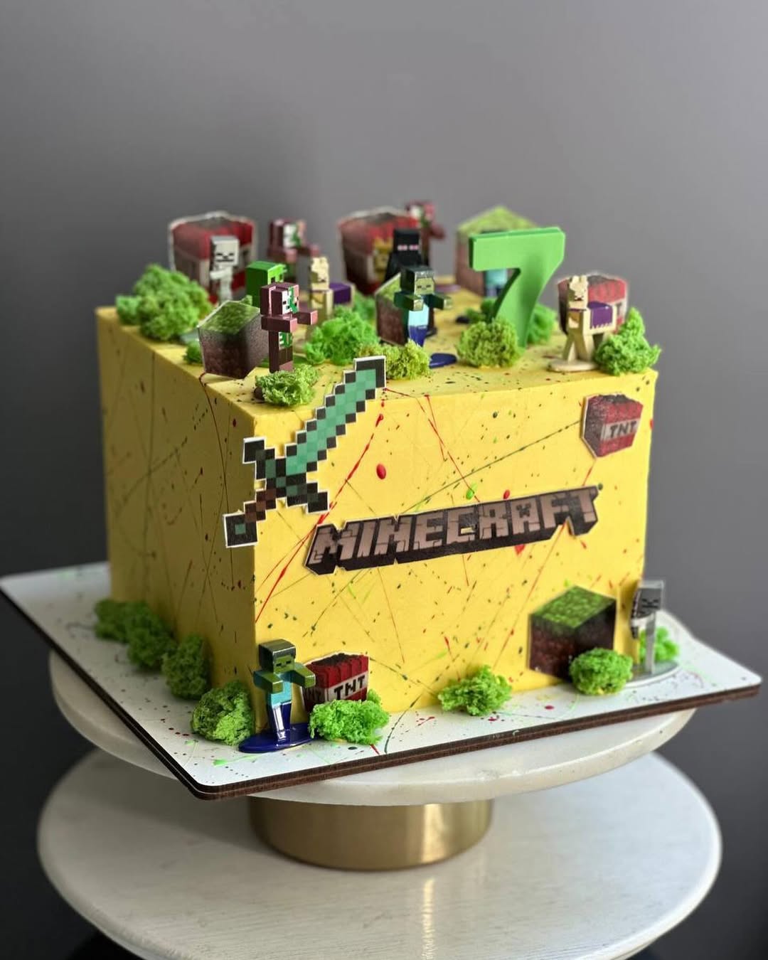 Торт в стиле Майнкрафт