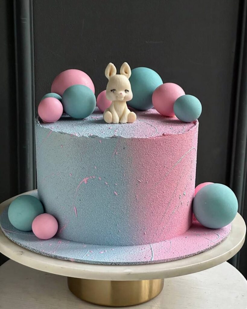 Торт на гендер пати с зайчиком