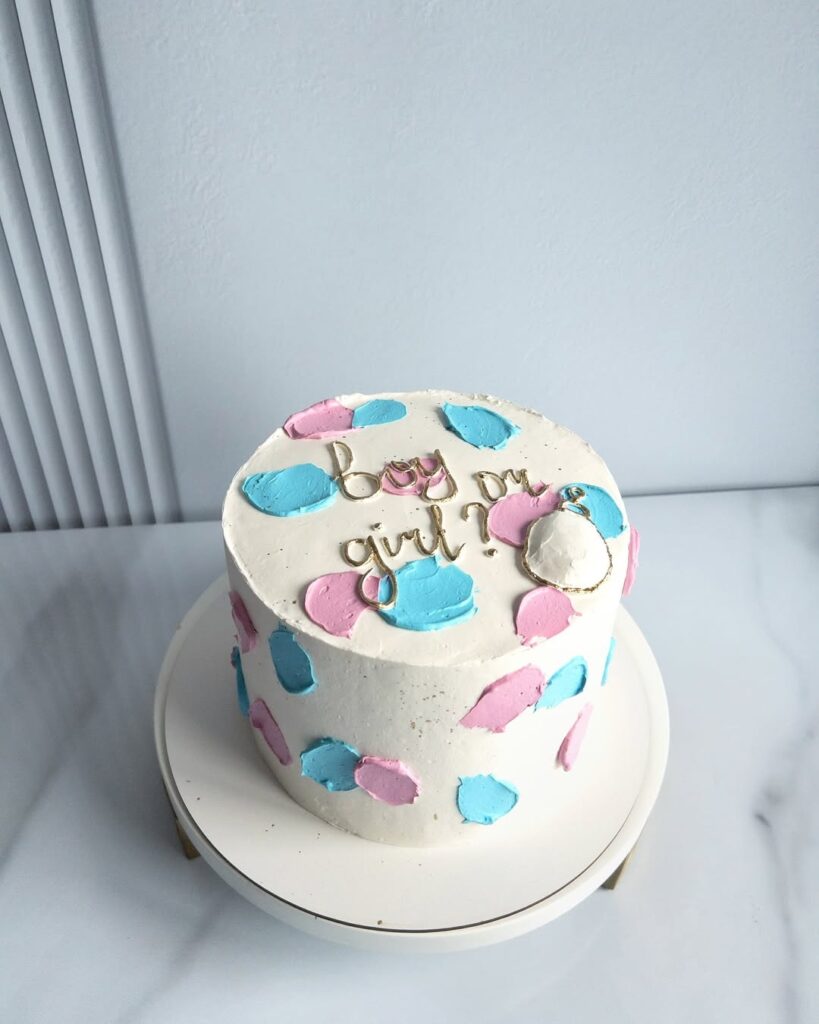 Торт на гендер пати с надписью