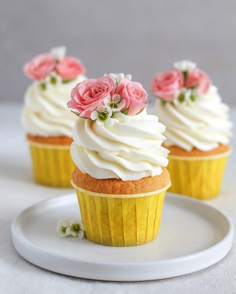 Капкейки украшенные цветами