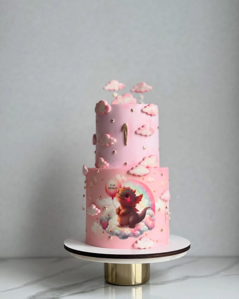 Торт с драконом для девочки