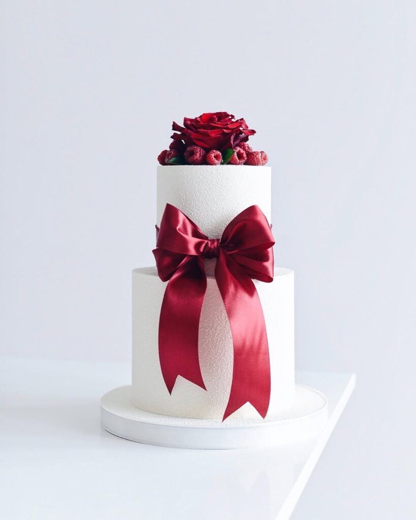 Двухъярусный торт с бантом
