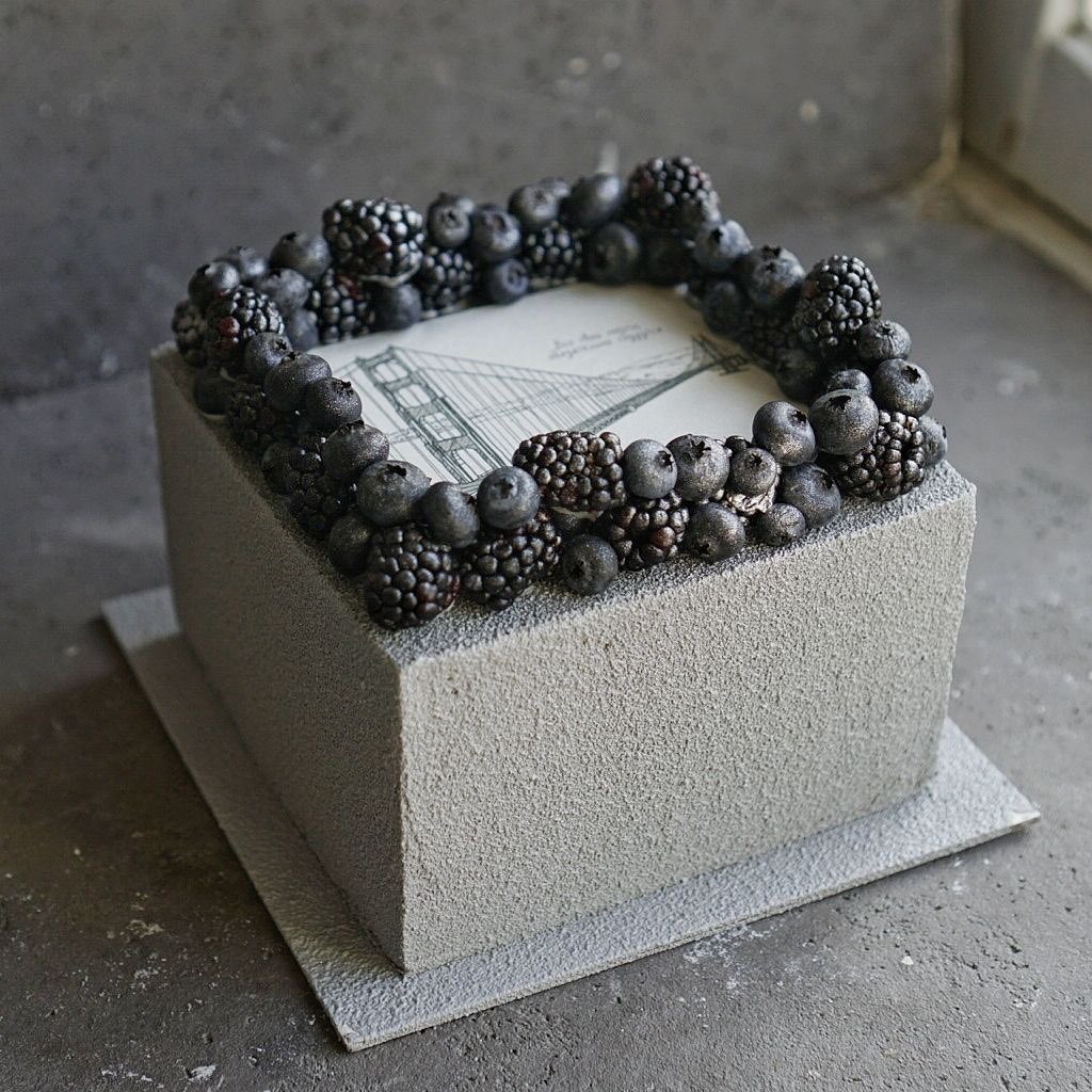 Корпоративный торт украшенный ягодами