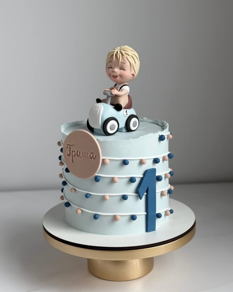 Торт на год с именем мальчику