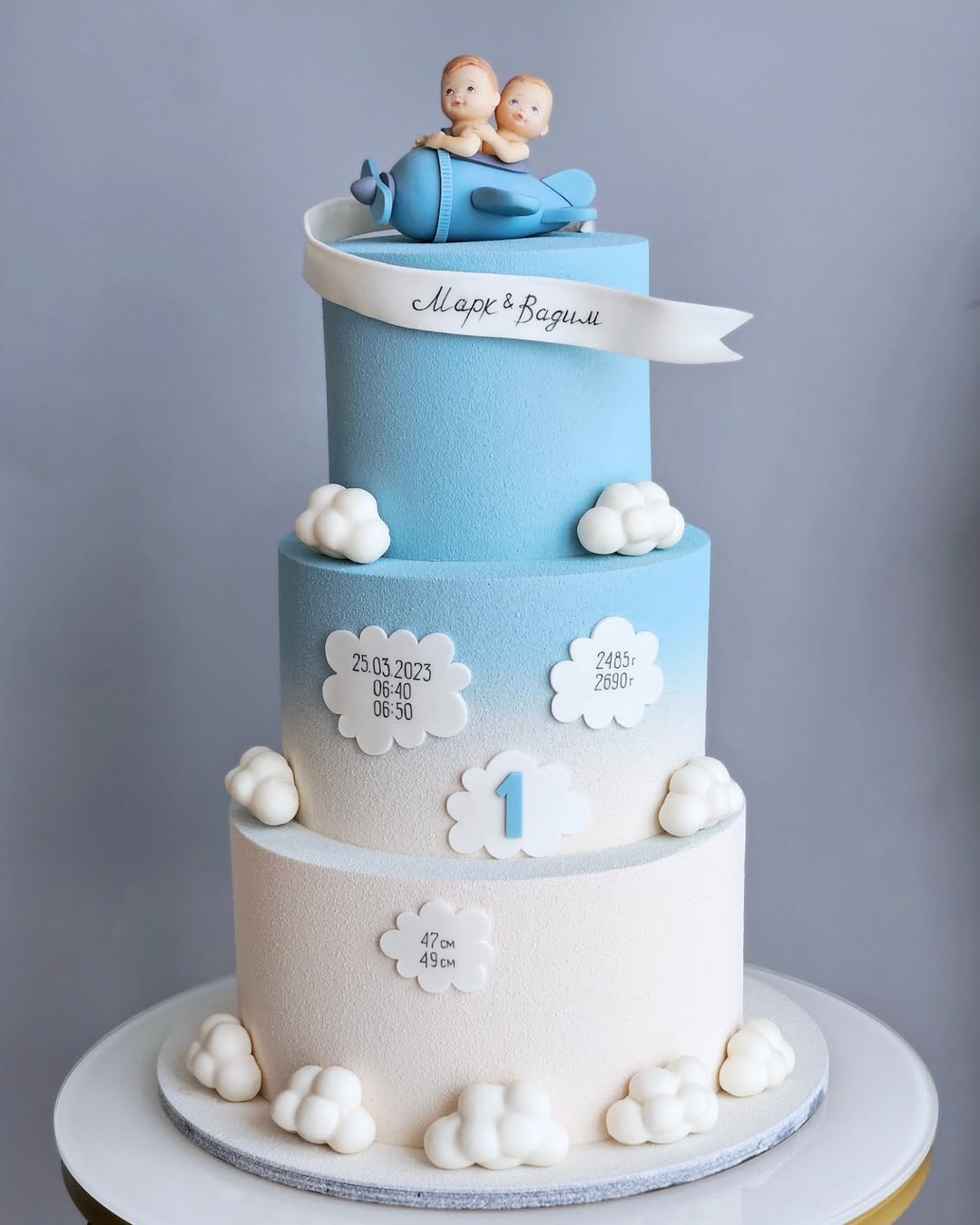Торт на годик близнецам