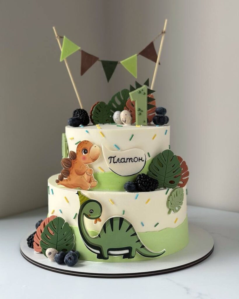 Торт с динозаврами для мальчика