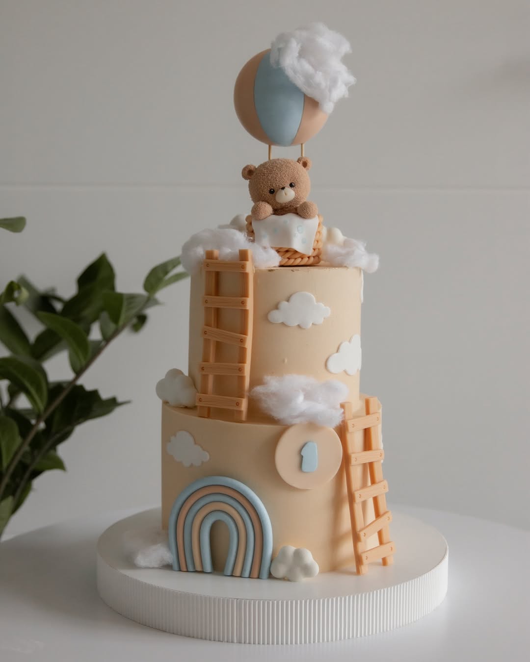 Торт мишка на воздушном шаре