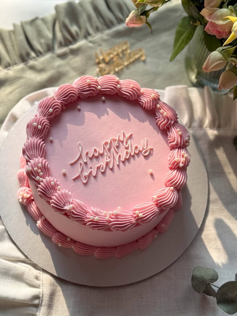 Бенто торт розовый