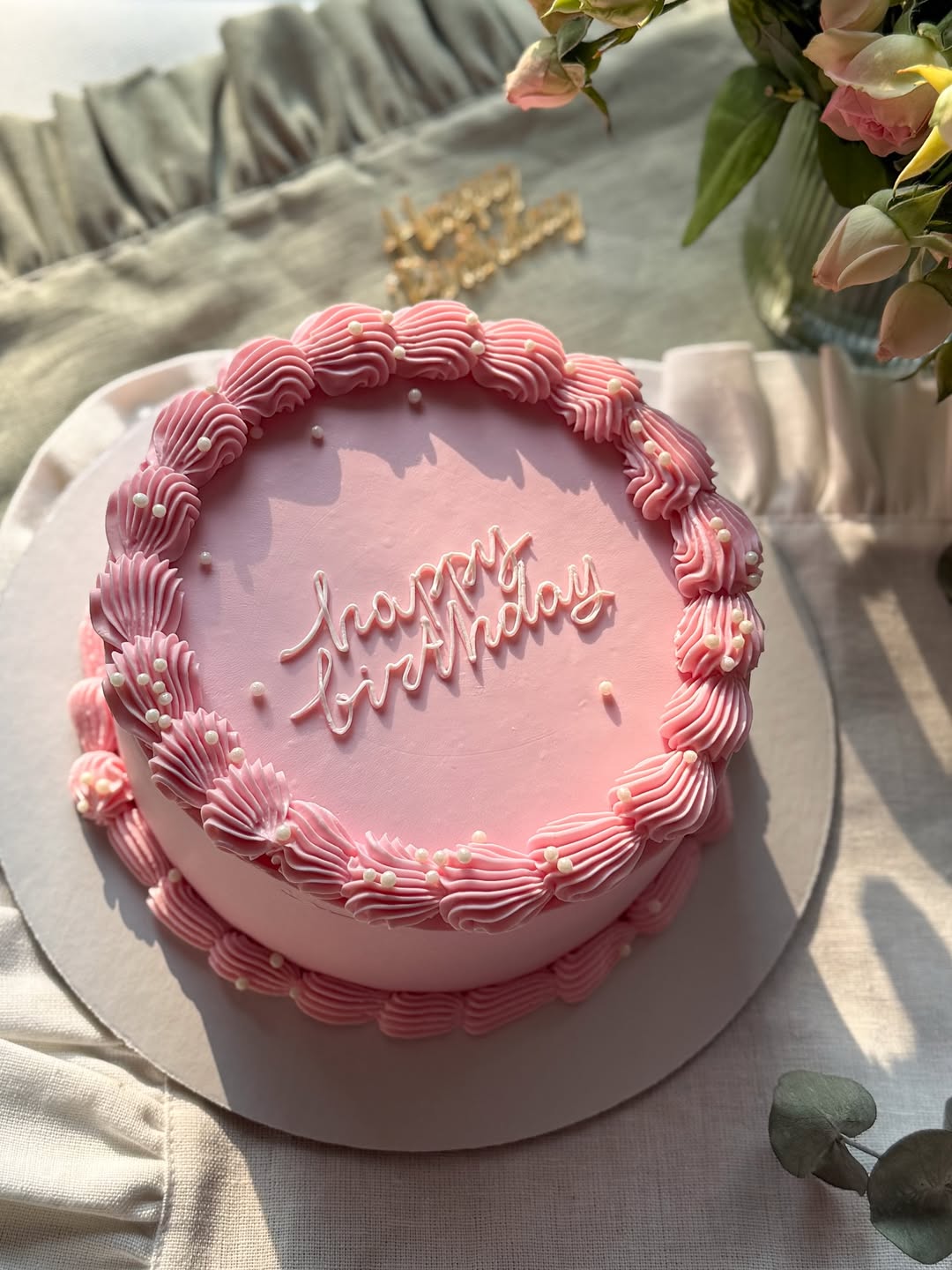 Бенто торт розовый