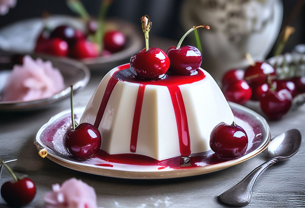 Вишнёво-ванильная Панна Котта